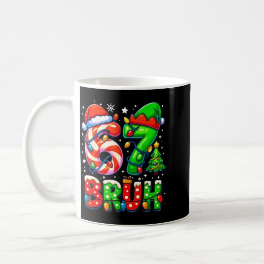 Bruh 67 Six Seven 6 7 Meme Christmas Funny Boy Gir Kaffeetasse (Links)