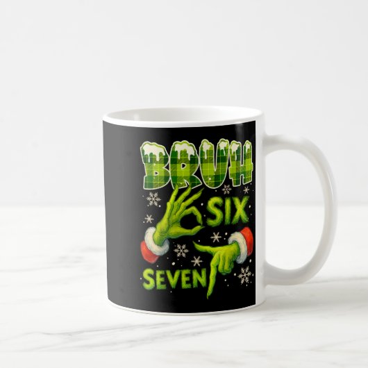 Bruh 67 Six Seven 6 7 Meme Christmas Funny Gen Alp Kaffeetasse (Rechts)