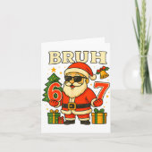 Bruh 67 Six Seven 6 7 Meme Christmas Santa Pajamas Karte (Vorderseite)