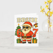 Bruh 67 Six Seven 6 7 Meme Christmas Santa Pajamas Karte (Gelbe Blume)