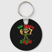 Bruh 67 Six Seven 6 7 Meme Elf Christmas Funny Boy Schlüsselanhänger (Vorderseite)