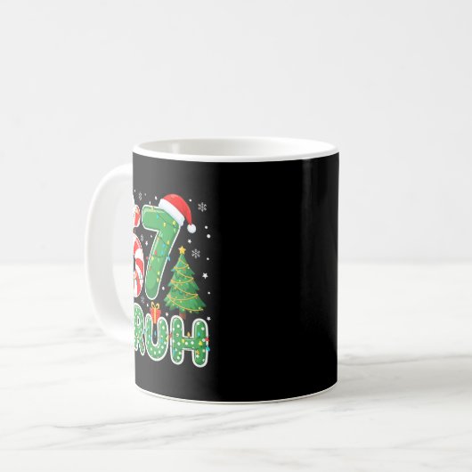 Bruh 67 Six Seven 6 7 Meme Funny Christmas Boy Gir Kaffeetasse (Vorderseite Links)