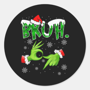 Bruh 67 Six Seven 6 7 Meme Weihnachten Lustig Gen  Runder Aufkleber