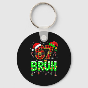 Bruh 67 Six Seven 6 7 Meme Weihnachten Lustig Jung Schlüsselanhänger
