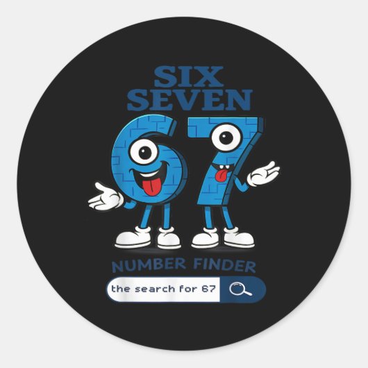 Bruh 67 Six Seven 6-7 Talian Brainrot Meme For Kid Runder Aufkleber (Vorderseite)