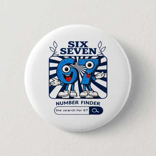 Bruh 67 Six Seven 6-7 Talian Brainrot Meme Für Kin Button (Vorderseite)