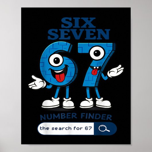 Bruh 67 Six Seven 6-7 Talian Brainrot Meme Für Kin Poster (Vorne)