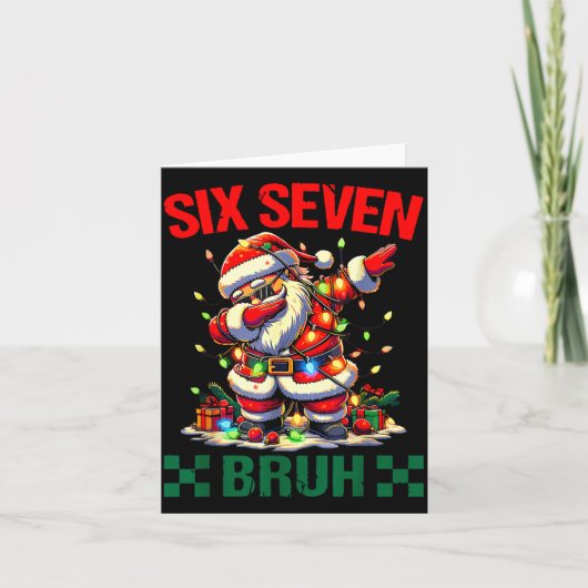 Bruh 67 Six Seven Funny Christmas Santa Claus 6 7  Karte (Vorderseite)