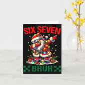 Bruh 67 Six Seven Funny Christmas Santa Claus 6 7  Karte (Gelbe Blume)