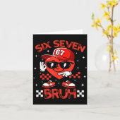 Bruh 67 Six Seven Meme Dab Heart Boys Kids Valenti Karte (Gelbe Blume)