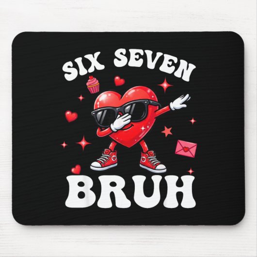 Bruh 67 Six Seven Meme Dab Heart Boys Kids Valenti Mousepad (Vorne)