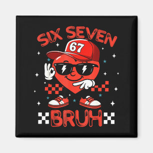 Bruh 67 Six Seven Meme Dab Herz Jungen Kinder Vale Magnet