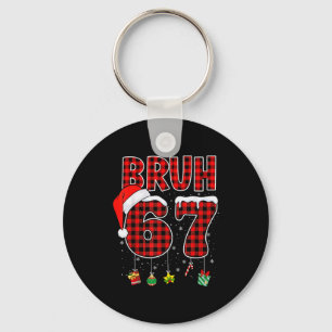 Bruh 67 Six Seven Meme Lustiges Weihnachten Rot Ka Schlüsselanhänger