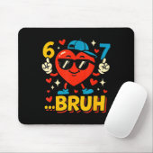 Bruh 67 Six Seven Meme Valentine Heart Funny Dabbi Mousepad (Mit Mouse)