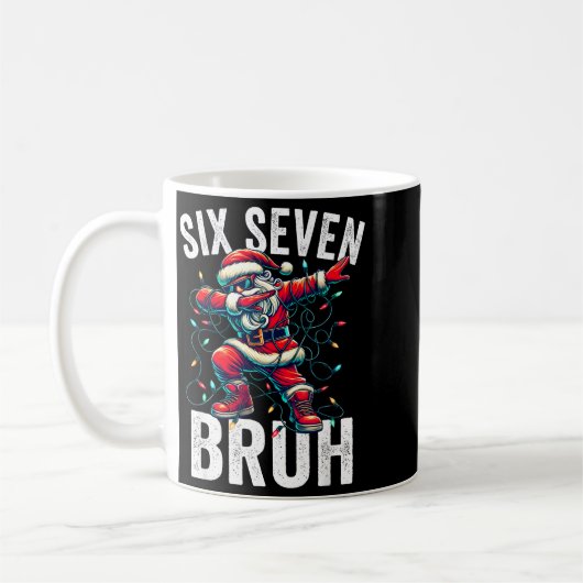 Bruh 67 Six Seven Santa Dabbing Christmas Meme Boy Kaffeetasse (Links)