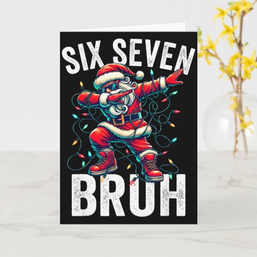 Bruh 67 Six Seven Santa Dabbing Christmas Meme Boy Karte (Gelbe Blume)