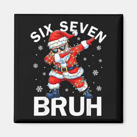 Bruh 67 Six Seven Santa Dabbing Christmas Meme Boy Magnet (Vorne)