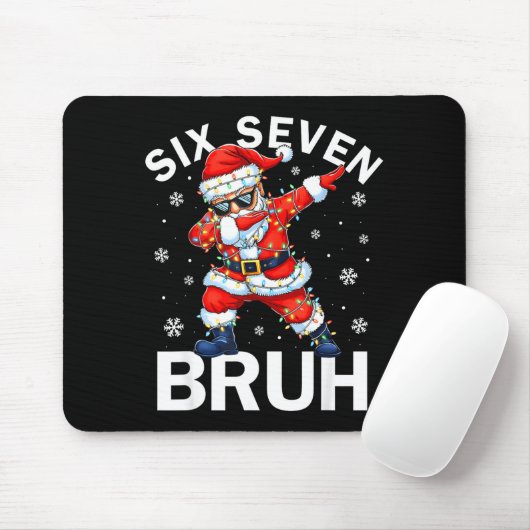 Bruh 67 Six Seven Santa Dabbing Christmas Meme Boy Mousepad (Mit Mouse)
