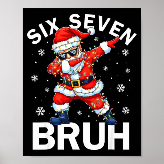 Bruh 67 Six Seven Santa Dabbing Christmas Meme Boy Poster (Vorne)