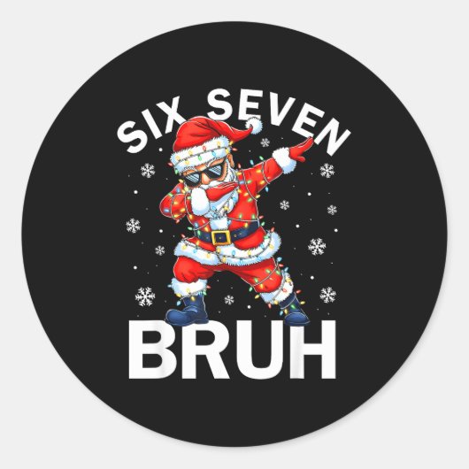 Bruh 67 Six Seven Santa Dabbing Christmas Meme Boy Runder Aufkleber (Vorderseite)