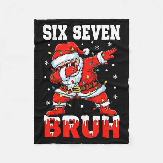 Bruh 67 Six Seven Santa Dabbing Christmas Men Boys Fleecedecke (Vorderseite)