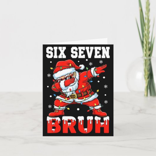 Bruh 67 Six Seven Santa Dabbing Christmas Men Boys Karte (Vorderseite)