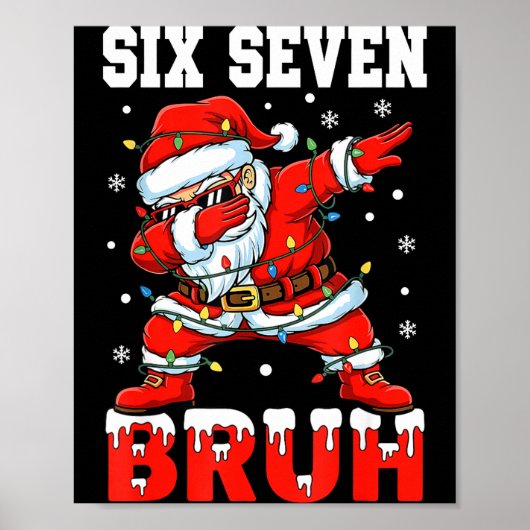 Bruh 67 Six Seven Santa Dabbing Christmas Men Boys Poster (Vorne)