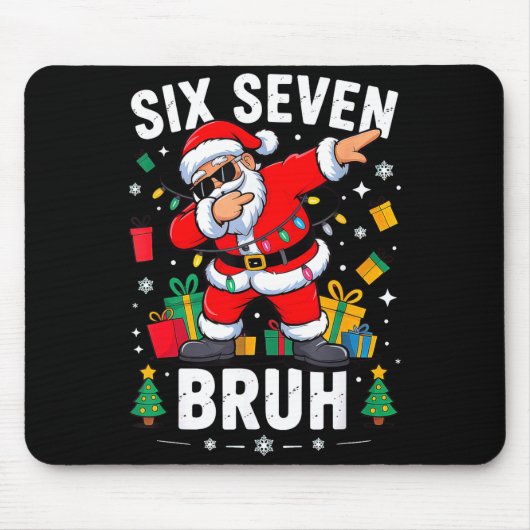 Bruh 67 Six Seven Santa Dabbing Christmas Mousepad (Vorne)