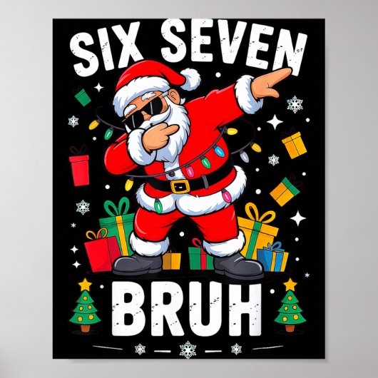 Bruh 67 Six Seven Santa Dabbing Christmas  Poster (Vorne)