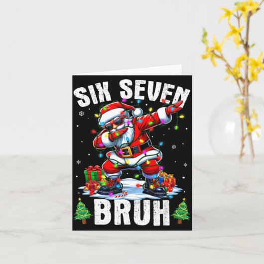 Bruh 67 Six Seven Santa Dabbing Christmas Shirts B Karte (Gelbe Blume)