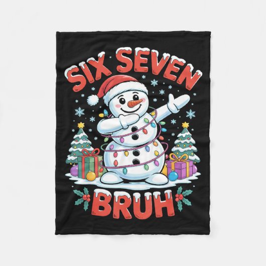Bruh 67 Six Seven Snowman Dabbing Christmas Shirts Fleecedecke (Vorderseite)