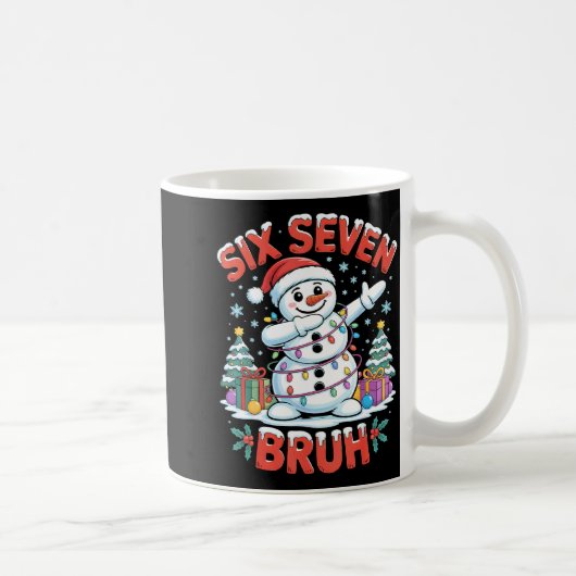 Bruh 67 Six Seven Snowman Dabbing Christmas Shirts Kaffeetasse (Rechts)