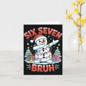Bruh 67 Six Seven Snowman Dabbing Christmas Shirts Karte (Gelbe Blume)