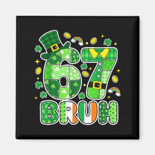 Bruh 67 St. Patrick’s Day Grafik Mit Shamrocks An Magnet