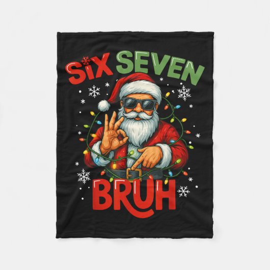 Bruh 6 7 Christmas 67 Santa Six Seven Christmas Bo Fleecedecke (Vorderseite)
