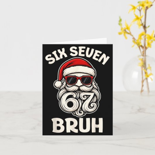 Bruh 6 7 Christmas 67 Santa Six Seven Christmas Bo Karte (Gelbe Blume)