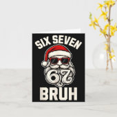 Bruh 6 7 Christmas 67 Santa Six Seven Christmas Bo Karte (Gelbe Blume)