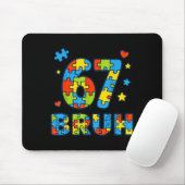 Bruh 6 7 Lustig Sechs Sieben Autismus-Bewusstsein Mousepad (Mit Mouse)