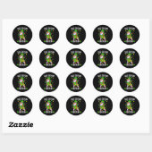 Bruh 6 7 Meme St. Patrick's Day sechs sieben Kinde Runder Aufkleber (Blatt)