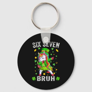 Bruh 6 7 Meme St. Patricks Tag sechs sieben Kinder Schlüsselanhänger