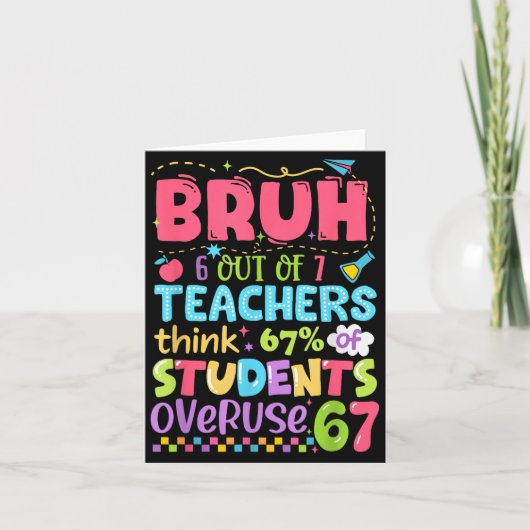 Bruh 6 Out Of 7 Teachers Think 67% Of Students Ove Karte (Vorderseite)