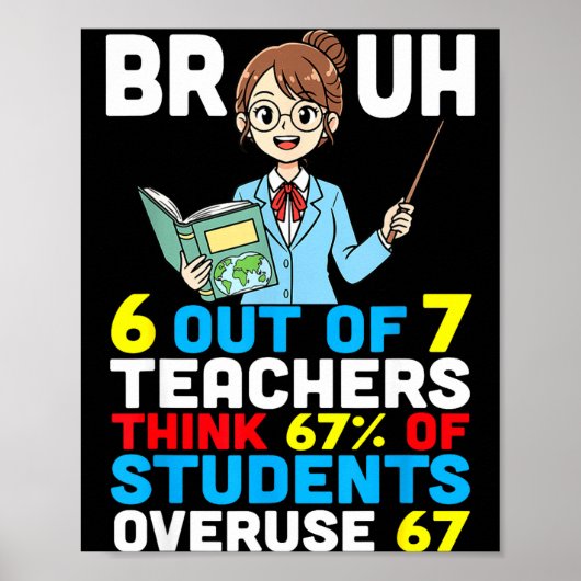 Bruh 6 Out Of 7 Teachers Think 67 Percent Students Poster (Vorne)