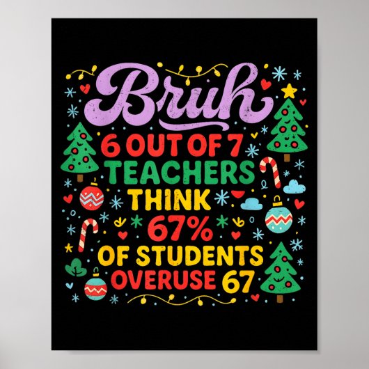 Bruh 6 von 7 Lehrern 67 Prozent Schüler Meme Poster (Vorne)