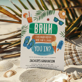 Bruh Abschluss-Poolparty Einladung