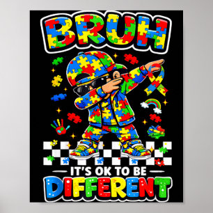 Bruh anders sein Puzzle Autismus-Bewusstsein Junge Poster