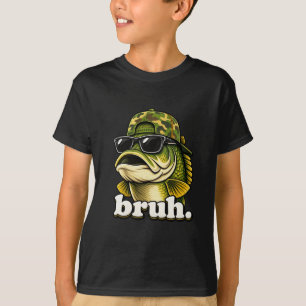 Bruh Angelcamouflage-Barsch Fisch Lustige Tarnung T-Shirt