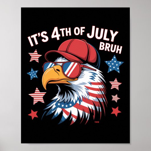 Bruh Bald Eagle Kinder Jungs am 4. Juli Poster (Vorne)