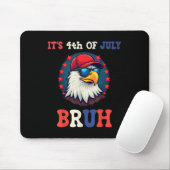 Bruh Bald Eagle Patriotic American, 4. Juli Mousepad (Mit Mouse)