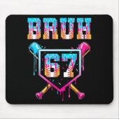 Bruh Baseball Ice Cream Drip Number 67 Player 67th Mousepad (Vorne)