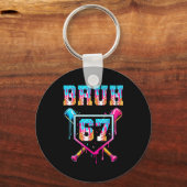 Bruh Baseball Ice Cream Drip Number 67 Player 67th Schlüsselanhänger (Vorderseite)